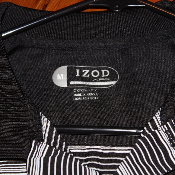 Black & White Striped IZOD Cool Fx Golf Shirt - Picture 2 of 2